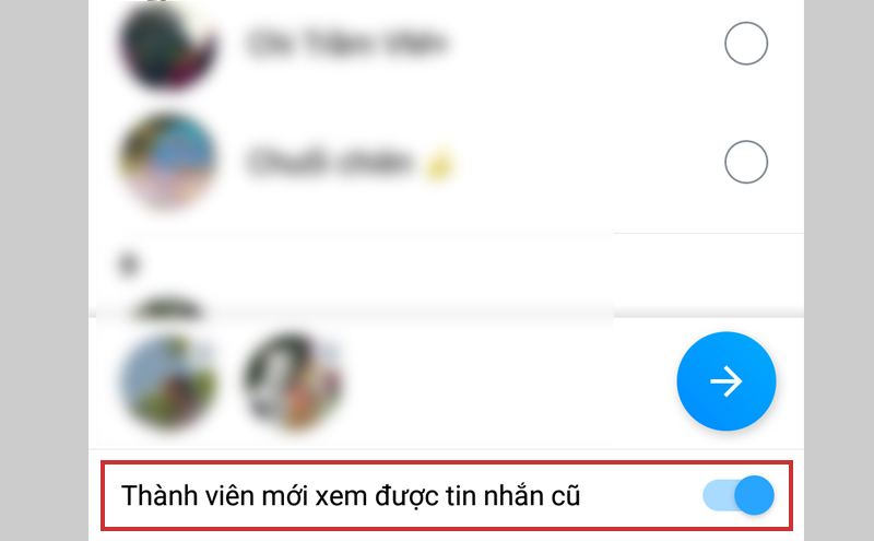 Tùy chọn Thành viên mới được xem tin nhắn cũ 
